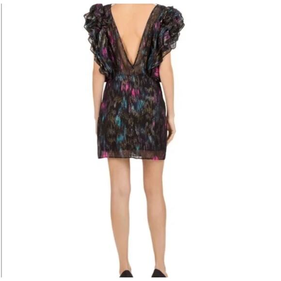 Kooples 2 black metallic brushstroke pattern mini dress - Picture 7 of 8